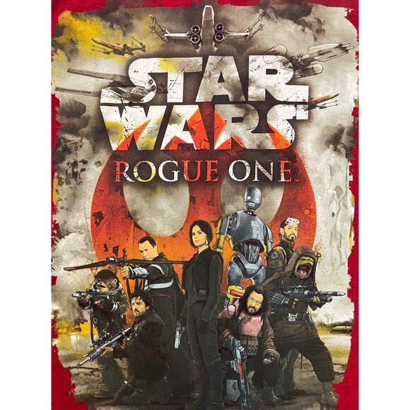 Star Wars Rogue One Red T-Shirt Size Small Poster of Characters Rebel Crew Andor - Picture 6 of 9